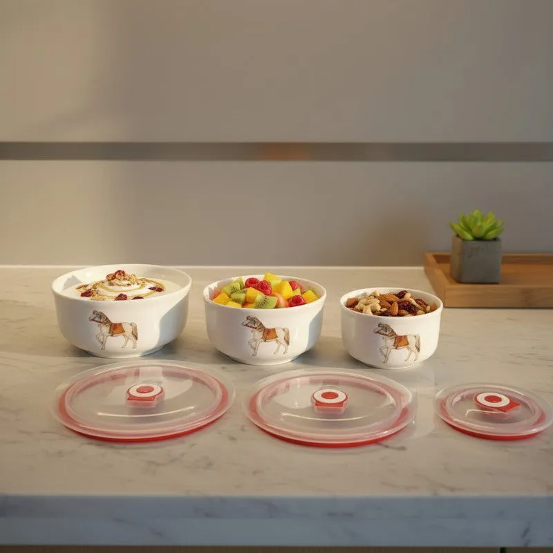 Dine Charm Ceramic Serving Bowls (900 mL Each) - Set of Six media 3