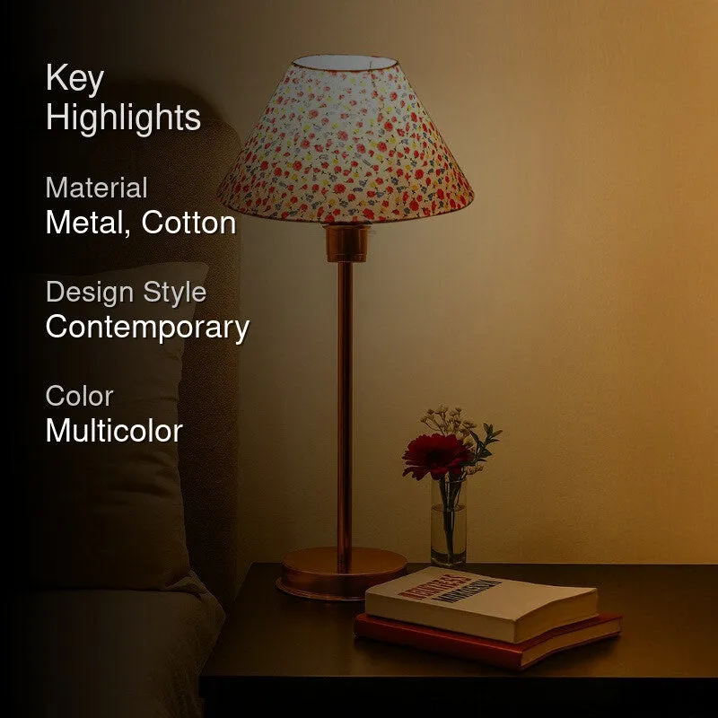 Kavira Sivo Floral Metal Table Lamp - Multicolor media 2