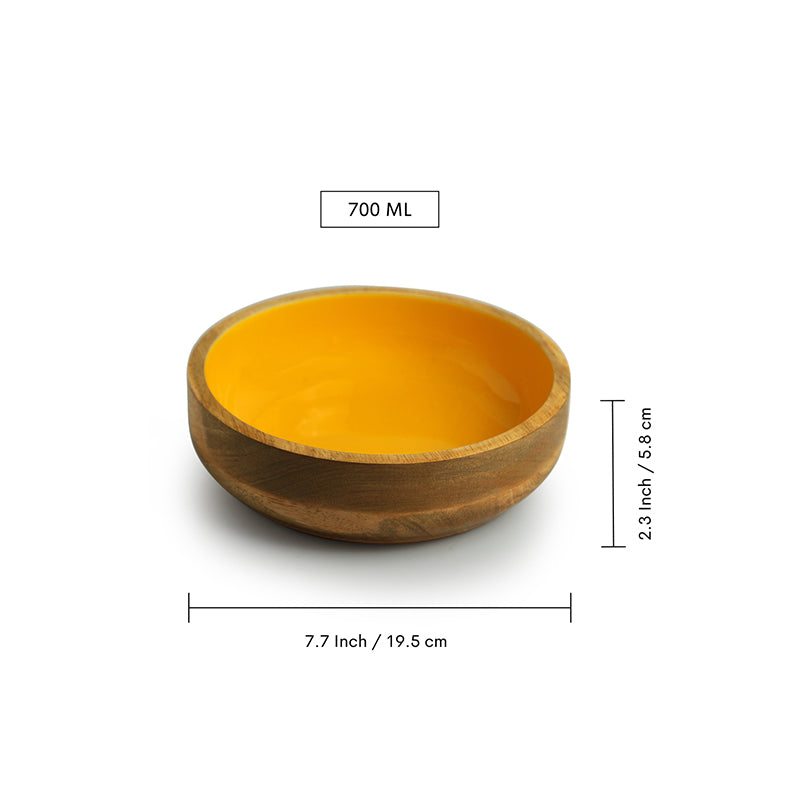 Amrapali Mango Wood Salad Bowl With Cutlery (700 mL) - Three Piece Set media 5