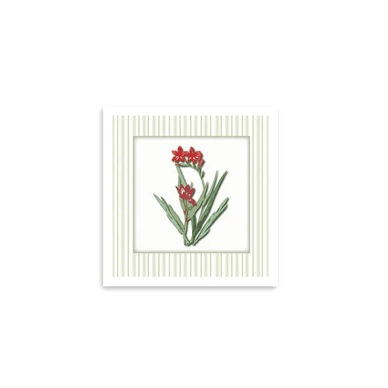 Stems & Scarlet Wall Art with White Frame media 3