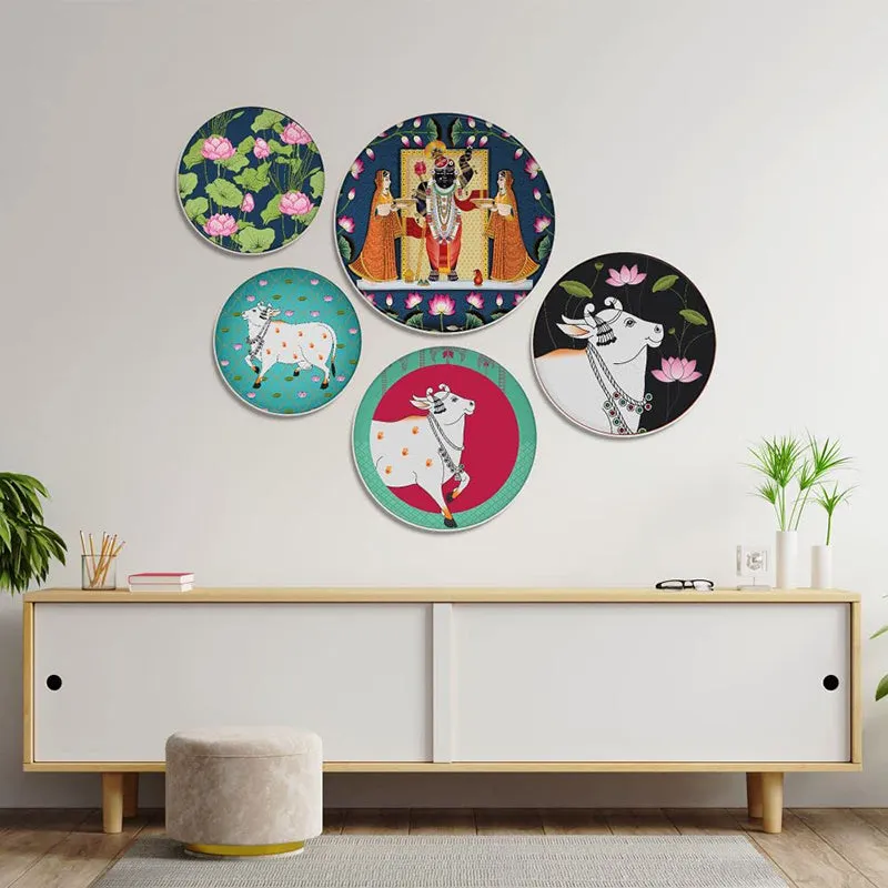 Vrindavana Charm Wall Plate - Set Of Five media 6