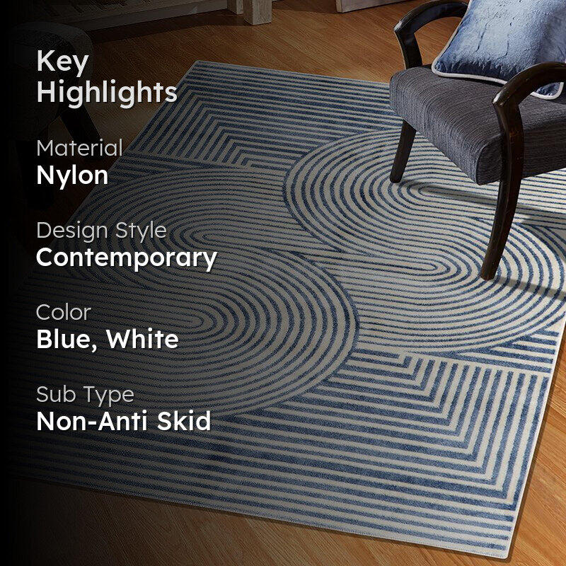 Icaria Nylon Dhurries - White, Blue media 2