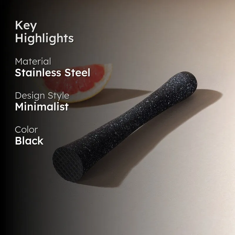 The Sleek Smash Stainless Steel Muddler - Black media 2