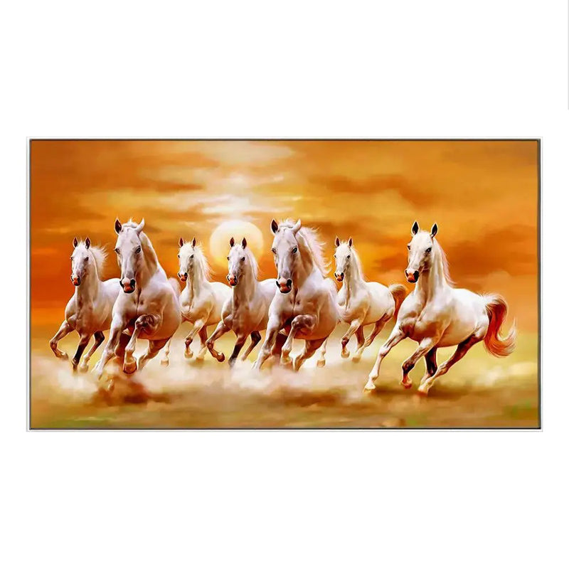Sunset Stallion Seven Horses Canvas Wall Painting media 3