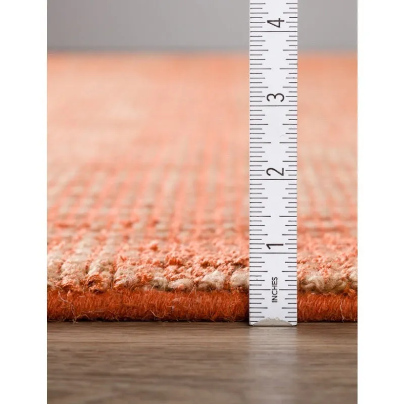 Thread Tale Hand Woven Wool Rug - Orange & Brown media 9