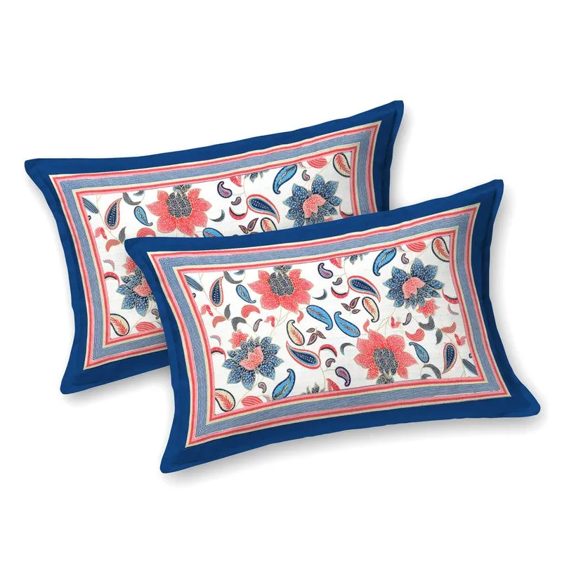 Soft Petal Cotton Bedsheet (Red,Blue) - 180 GSM media 6
