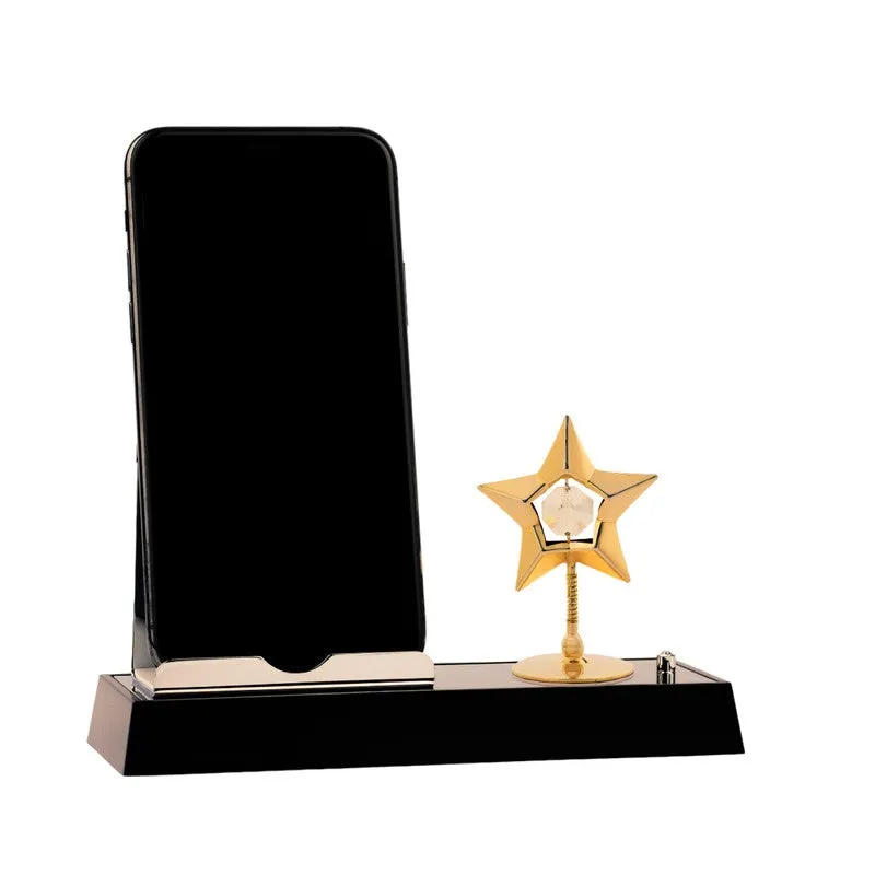 Noir StarCrest 24K Gold Plated Mild Steel Desk Organiser media 4