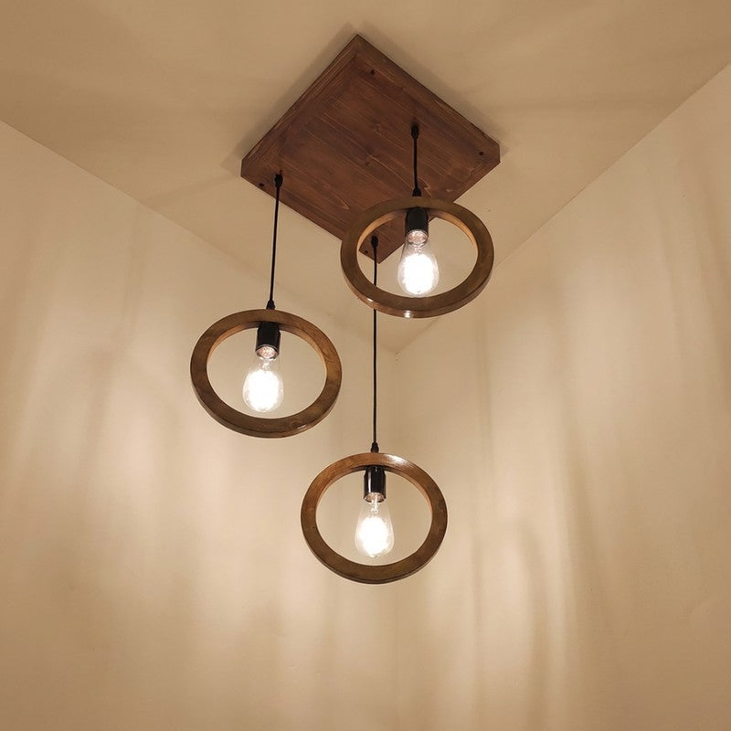 Brillante Cluster Wooden Ceiling Lamp - Brown media 5