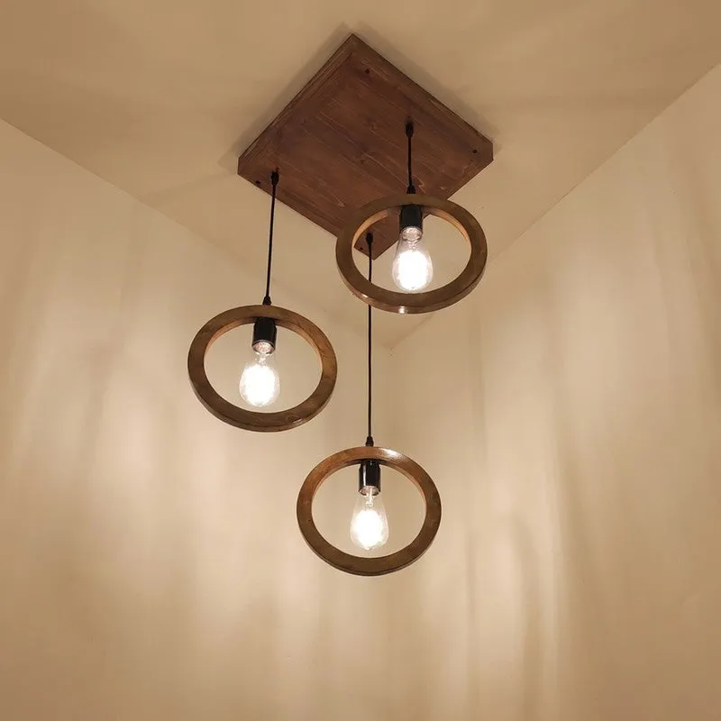 Brillante Cluster Wooden Ceiling Lamp - Brown media 5