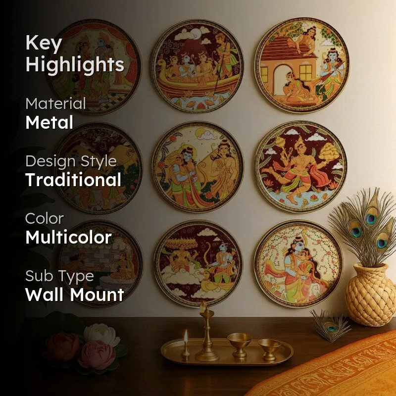Pattachitra Ramayana Wall Plate - Set Of Nine media 2