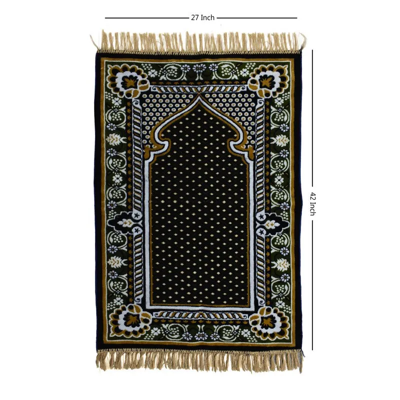 Sajdelle Velvet prayer Mat - Brown,Maroon media 6