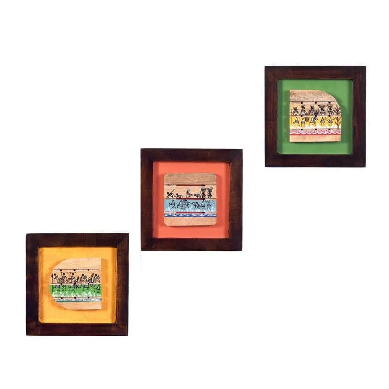 Warli Wrap Wall Art - Set Of Three media 3