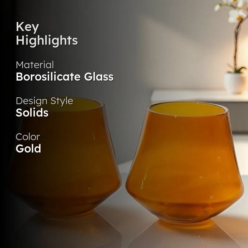 Amber Glow Goblet Glasses(260 mL) - Set Of Two media 2