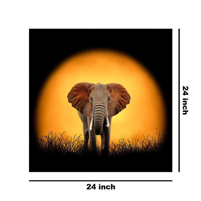 Elephant At Sunset Wall Painting media 8