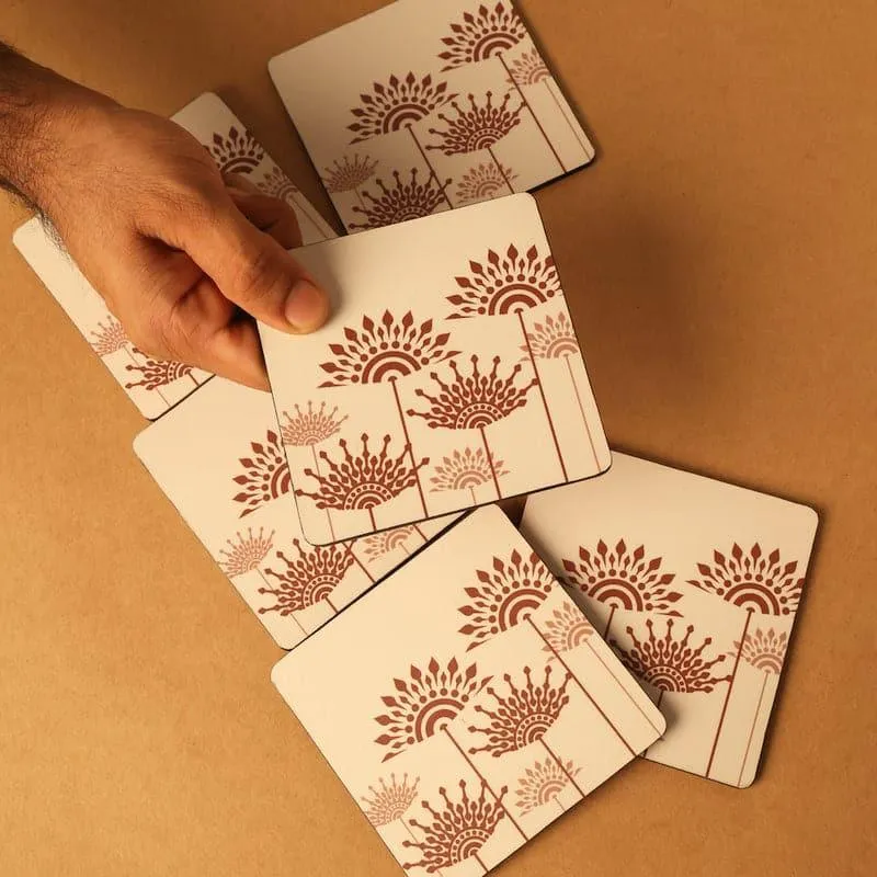 Vadana Floral Coaster - Set Of Six media 4