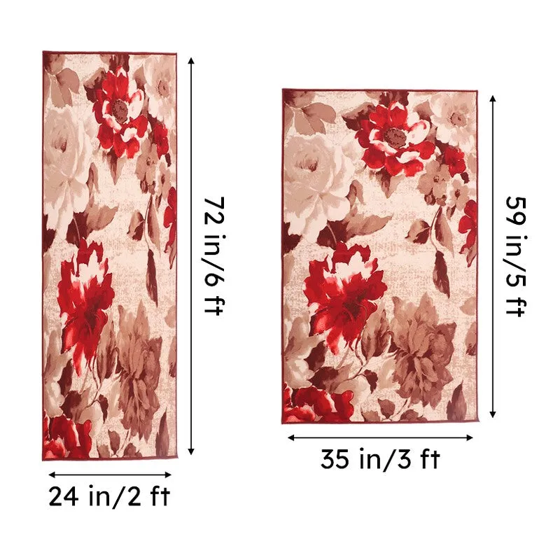 Crimson Flora Anti-Skid Carpet media 7