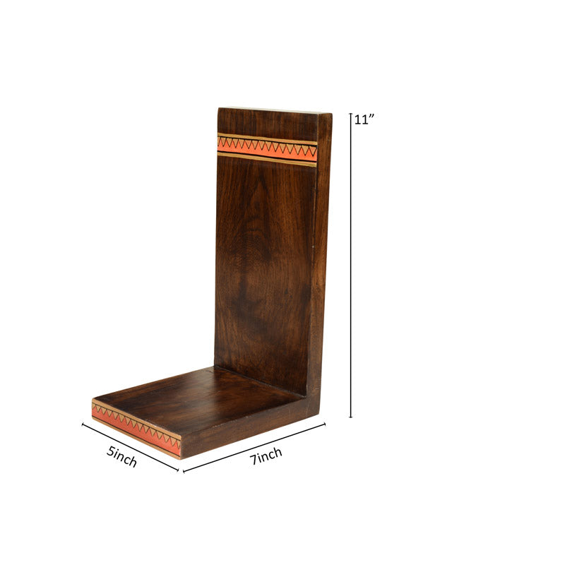 Parvari  Wooden Wall Shelf With Ceramic Planter - Set of Two media 7