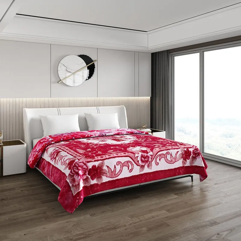 Monte Carlo Crimson Blossom Blanket (Pink)- 800 GSM media 1