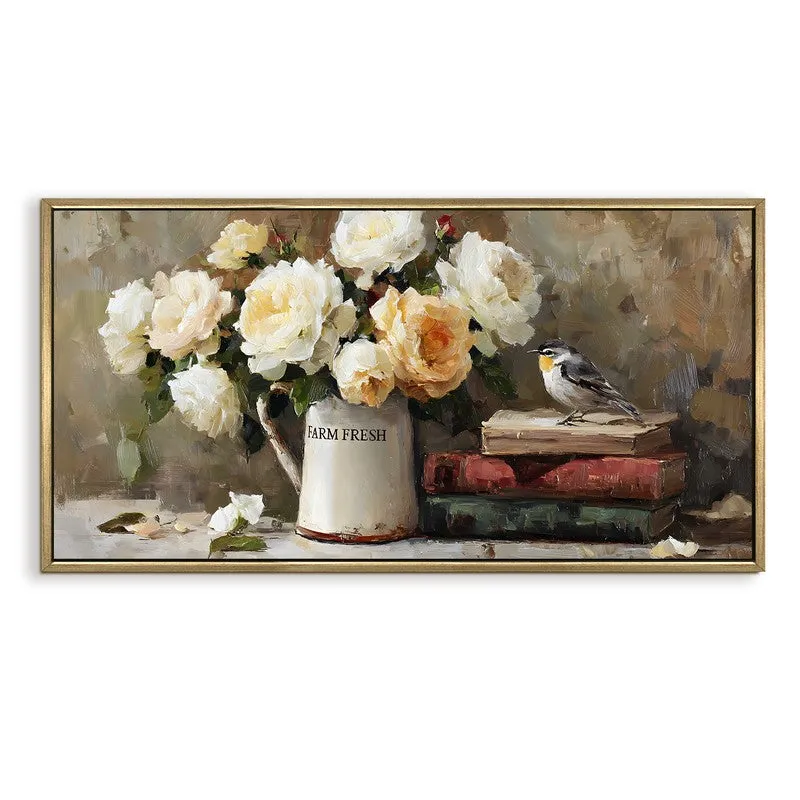 Bookish Bloom Canvas Wall Painting With Frame media 3