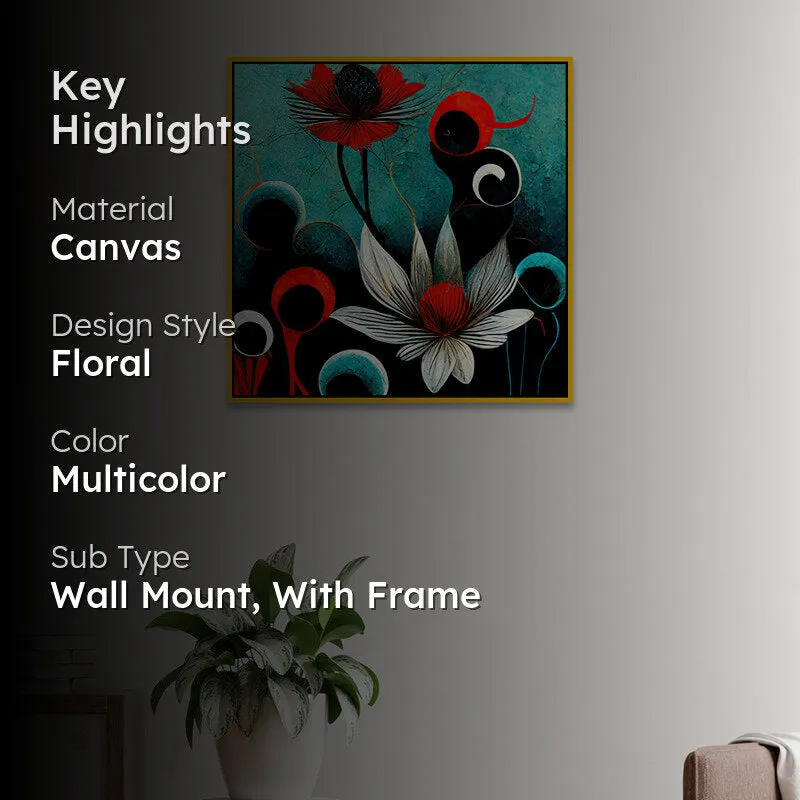Pops Of Poppy Canvas Wall Art With Frame media 2