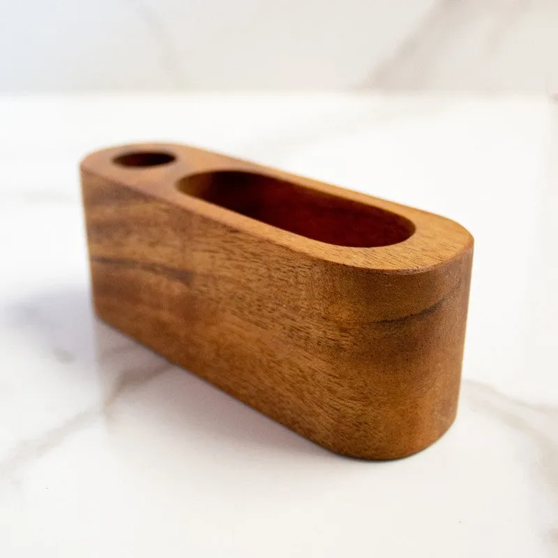 Multi-Functional Wood Desk Organizer for Office & Home - Brown media 4