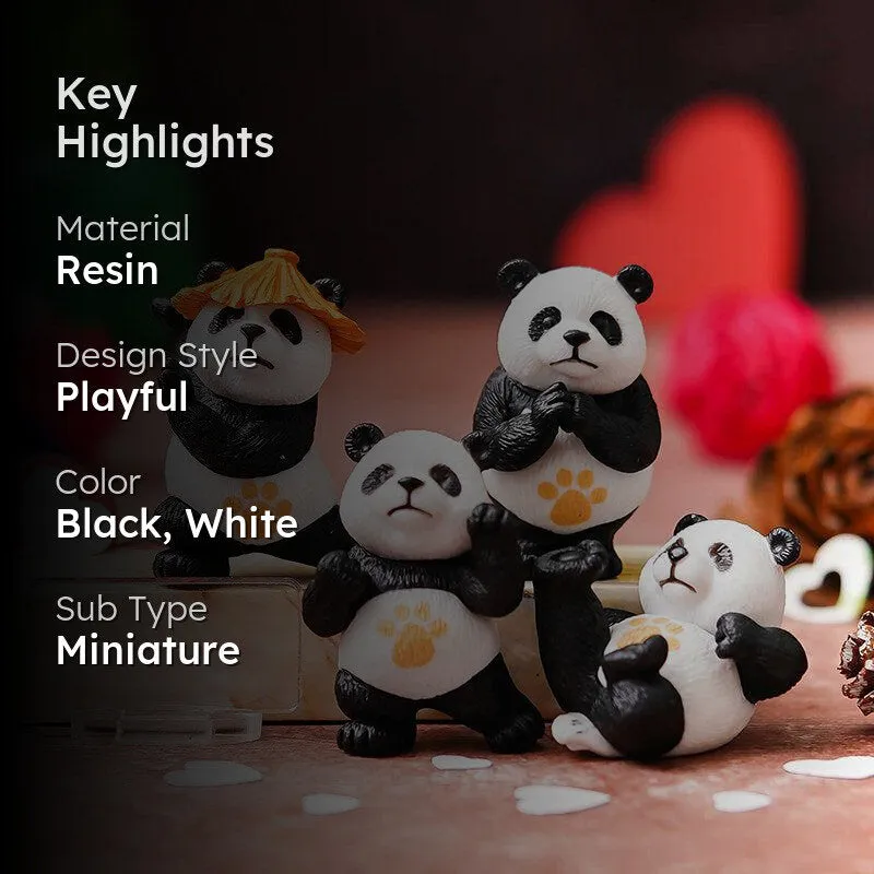 Panda Love Resin Showpiece - Set Of Four media 2