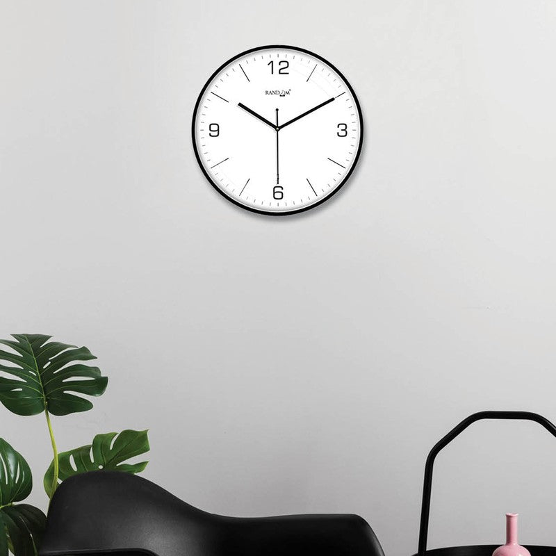 Timora Premium Silent Sweep Wall Clock - Black