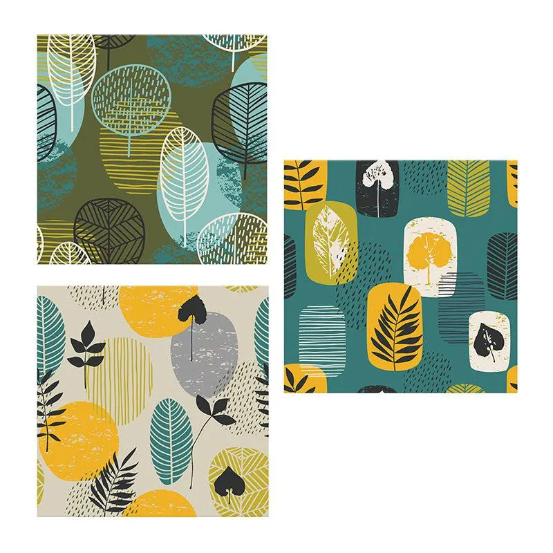 Jungle Stamp Wall Painting - Set Of Three media 3