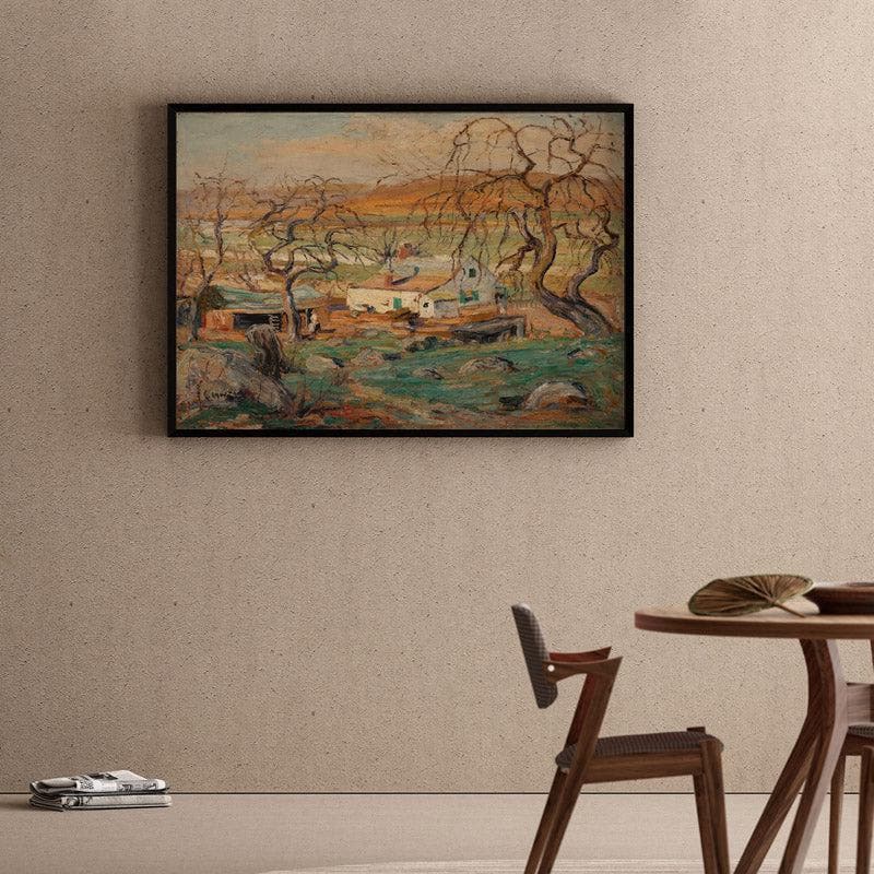 Landscape with Gnarled Trees By Ernest Lawson - Black Frame