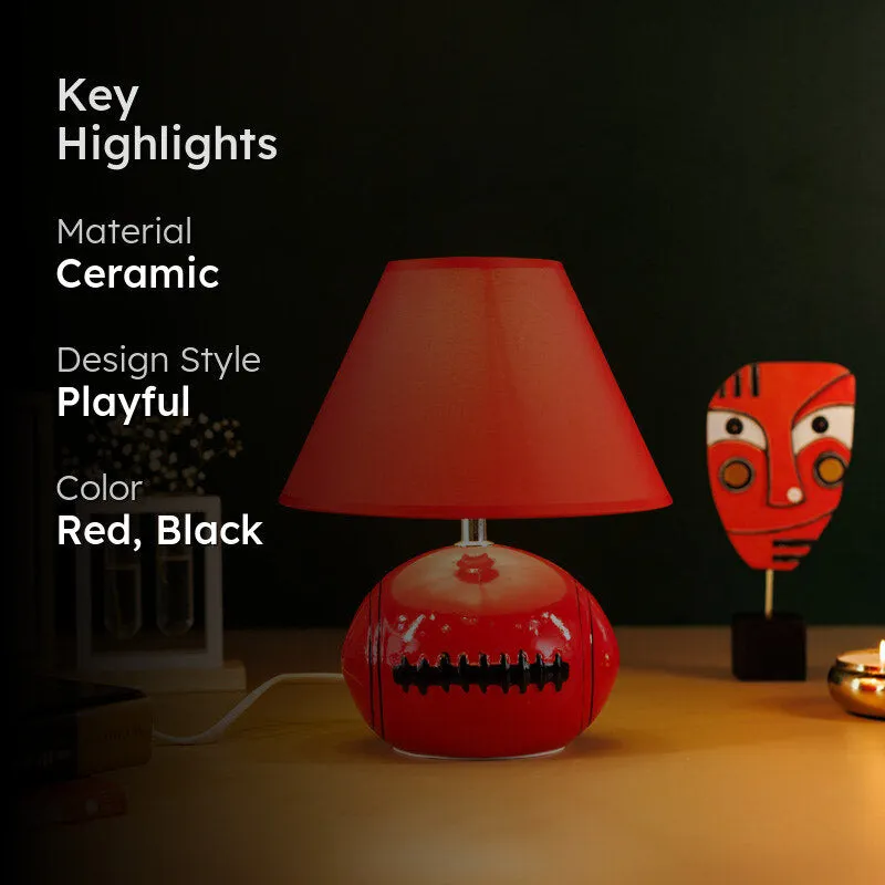 Rugby Craze Ceramic Table Lamp - Red,Black media 2