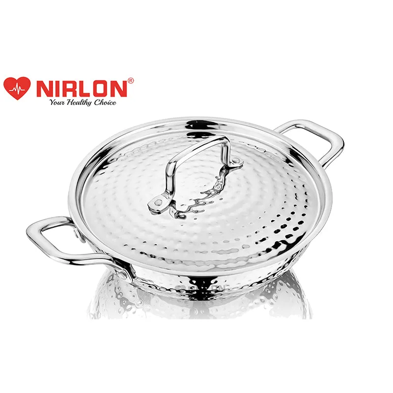 Nirlon Hammered Kadhai With Lid - 1500 mL/8 Inches media 5