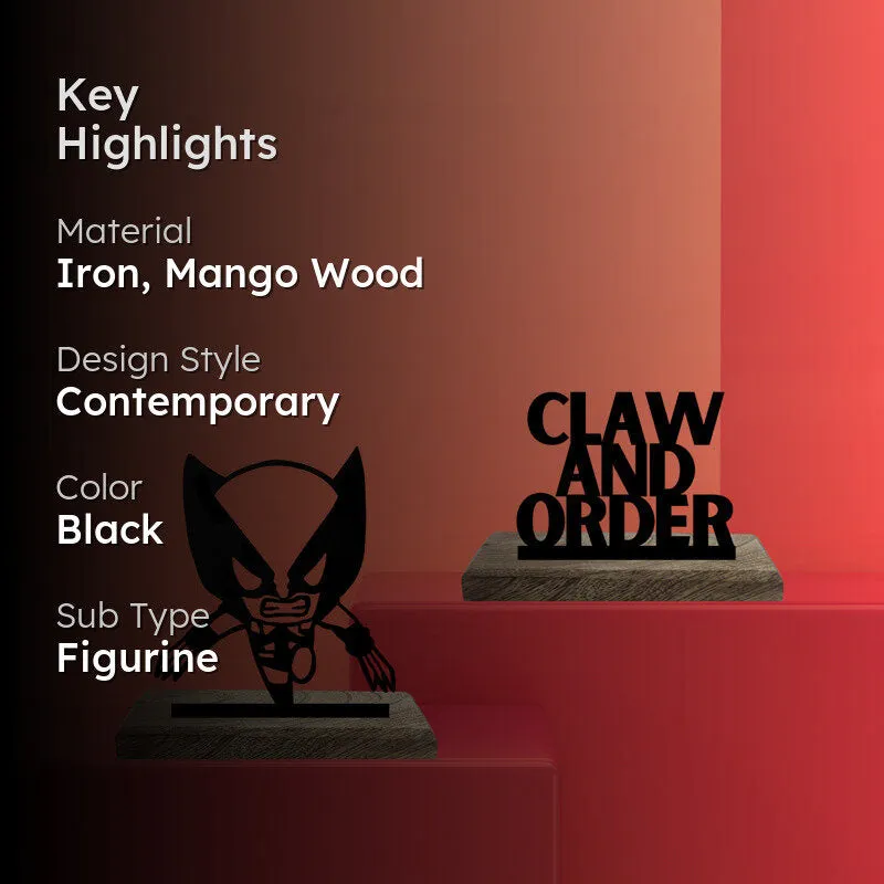 Classic Wolverine Typography Showpiece - Set Of Two media 2