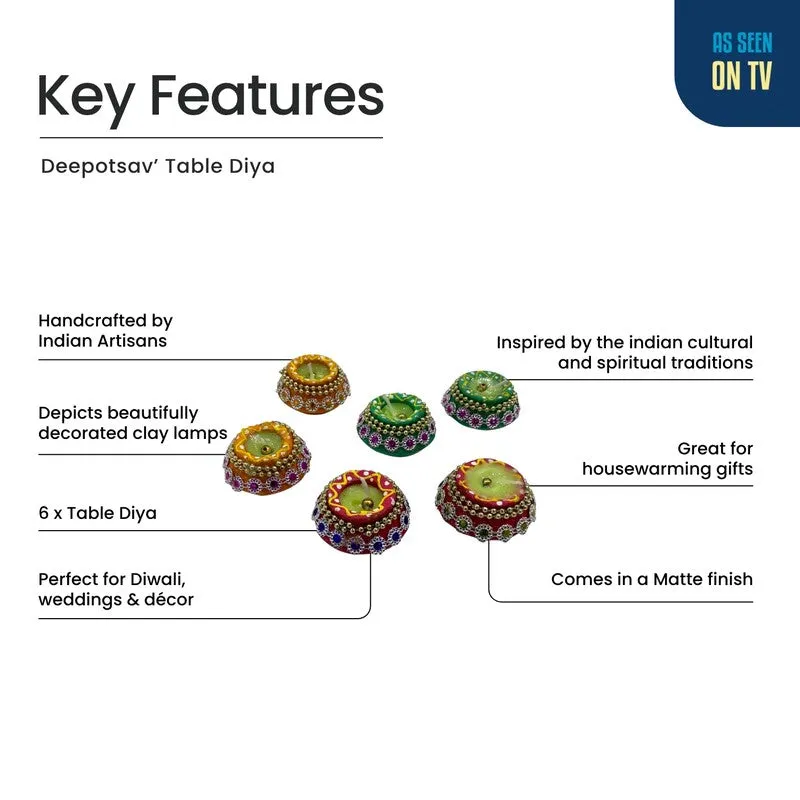 Glowmira Terracota Diyas - Set Of Six media 5
