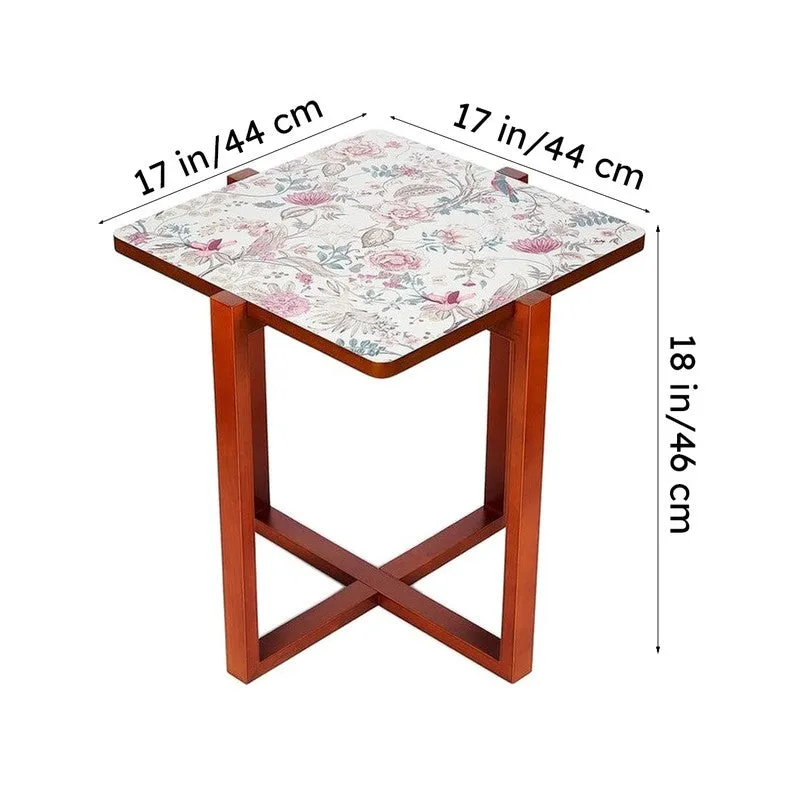 India Circus Wood Rustic Square Side Table media 9