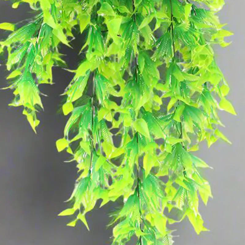 Faux Green Leafy Vine With Metal Wall Stand media 4