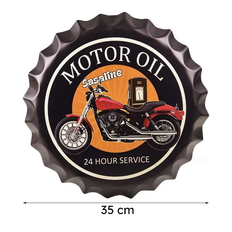 Motor Oil Sasaline Bottle Cap Metal Wall Accent media 7
