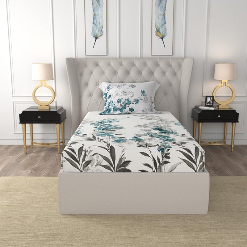 Urban Space Majestic Aqua Cotton Bedsheet - 200 TC media 3