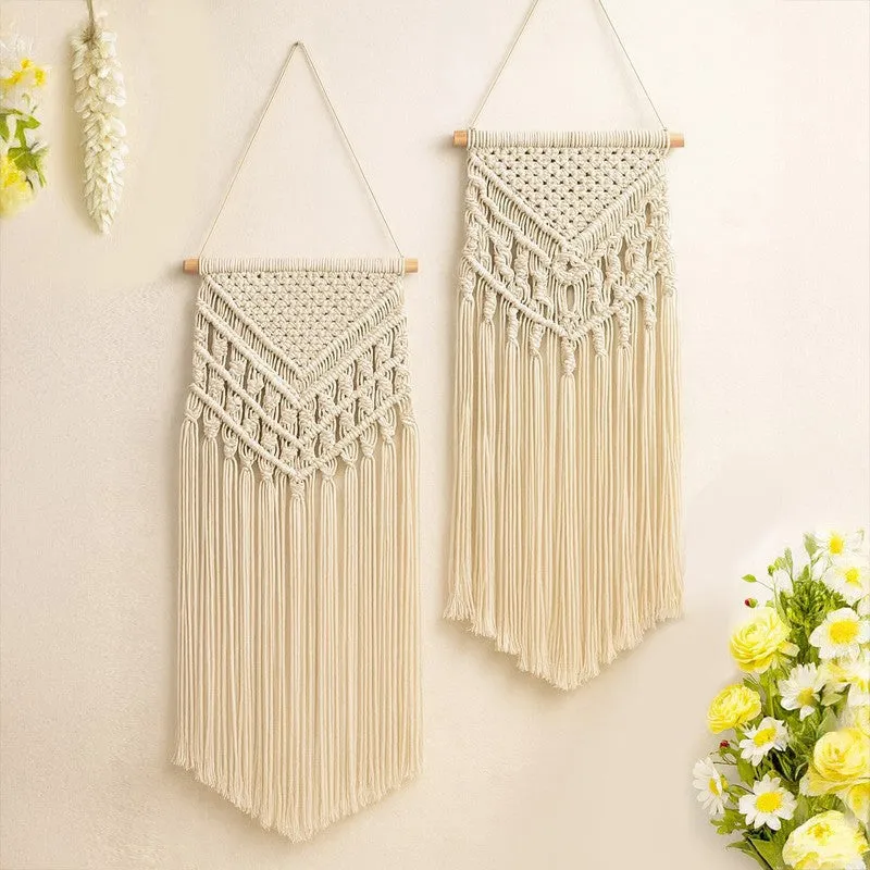 Melle Macrame Cotton Wall Accent - Set Of Two media 1