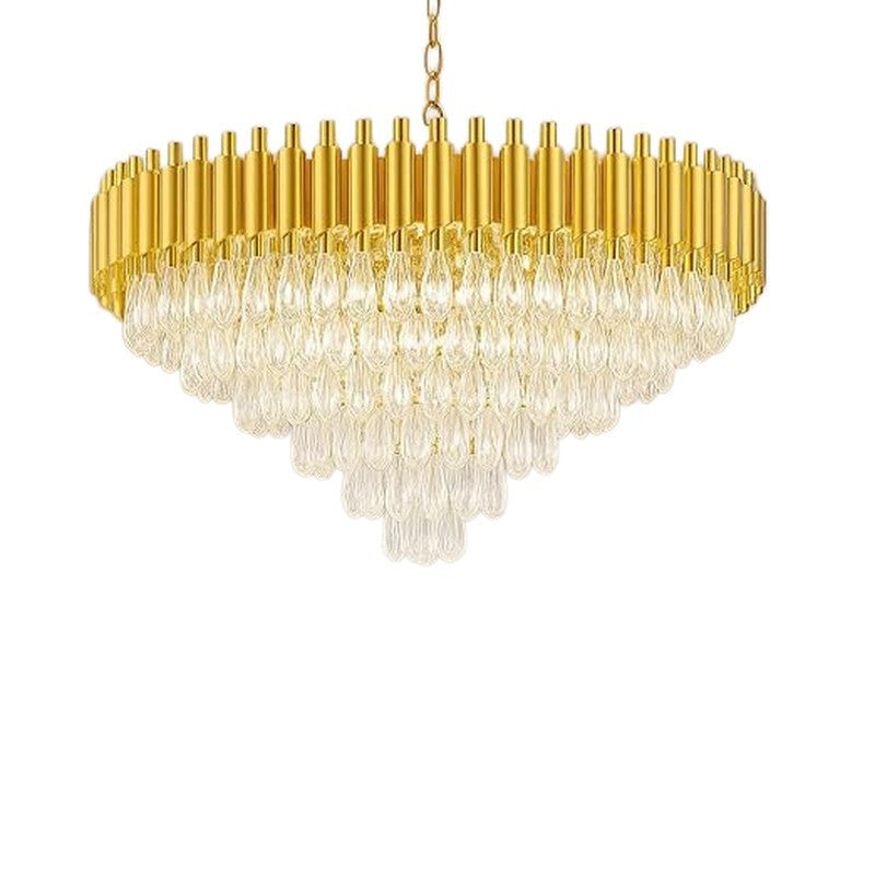 Opulent Glow Metal Chandelier - Gold media 3