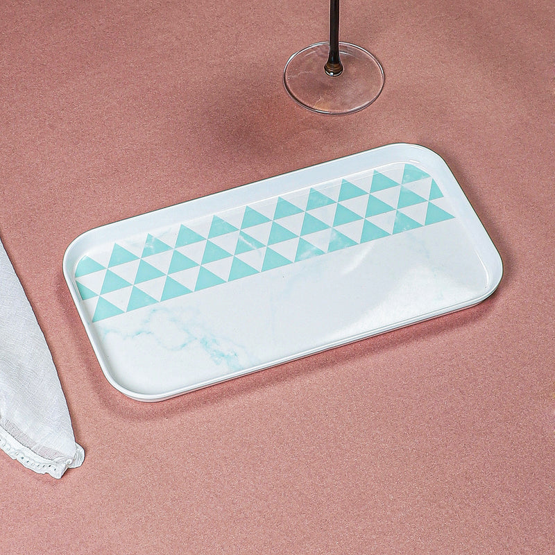 Mivono Big Serving Tray - Blue & White media 3