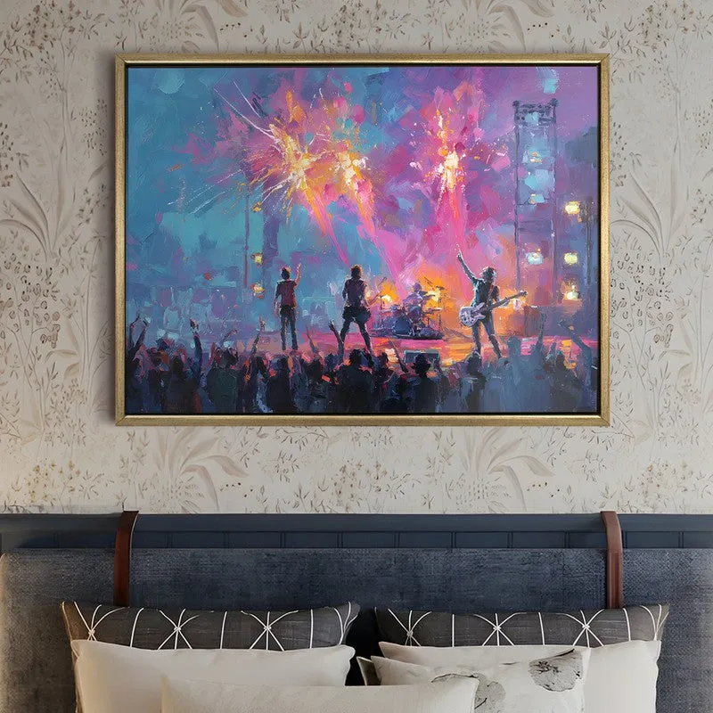 Guitar Firestorm Canvas Wall Painting With Frame media 5
