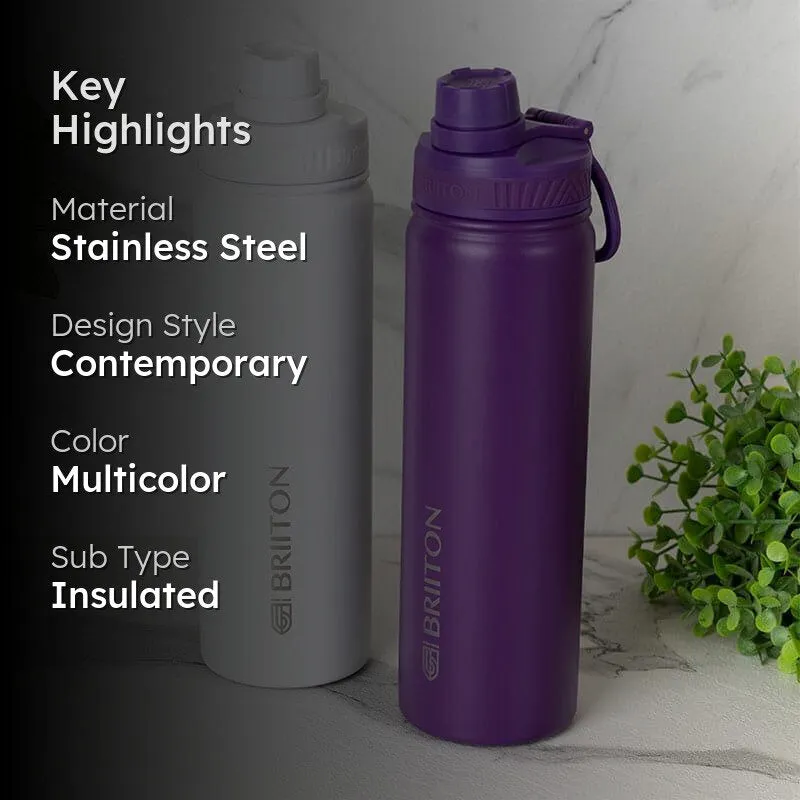 Sip Slay Hot & Cold Thermos Water Bottle (White & Purple, 750 mL Each) - Set Of Two media 2