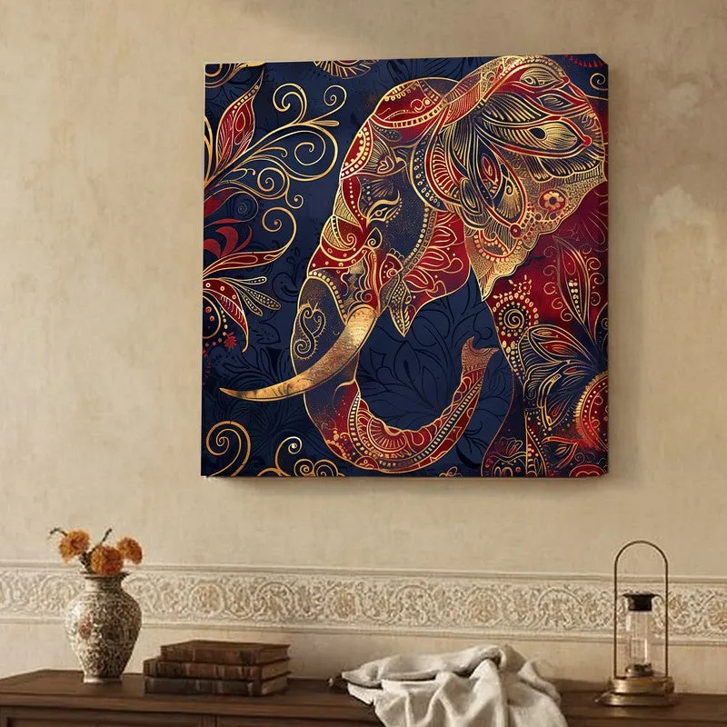 Tranquil Elephant Wall Painting media 2
