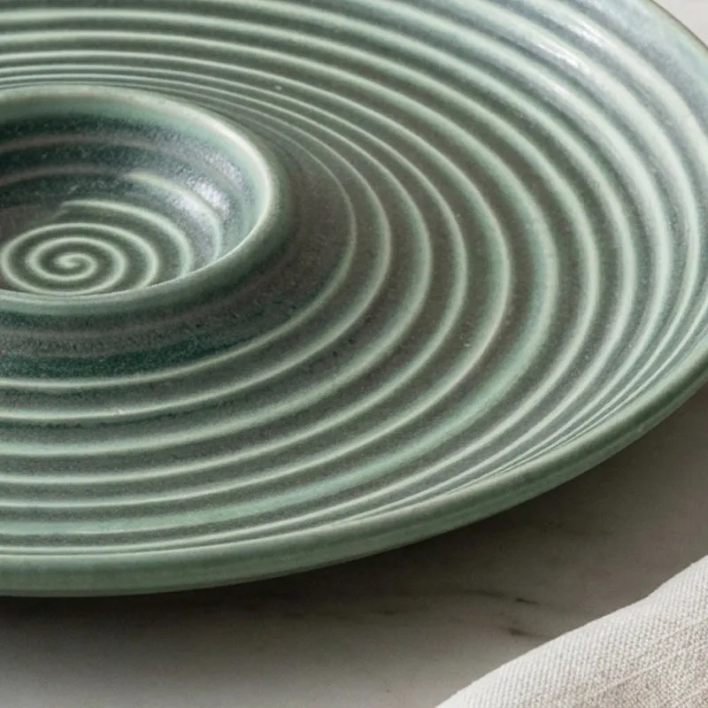 Terra Tones Chip & Dip Ceramic Platter - Teal media 3