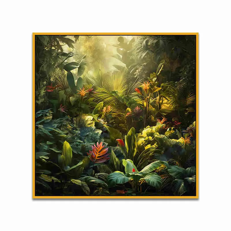 Golden Forest Light Canvas Wall Art With Frame media 4