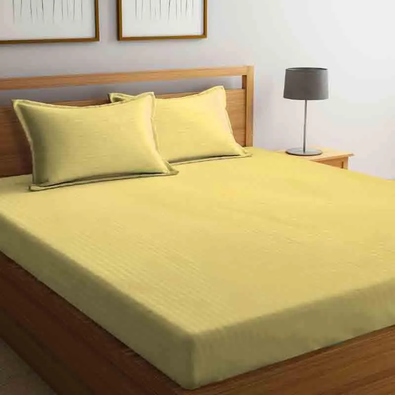 Striped Wonder Bedsheet (Yellow) - 130 GSM media 3