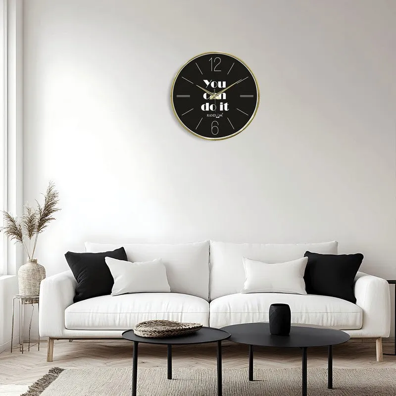 You Can Do It Round Analog Wall Clock - Black media 4