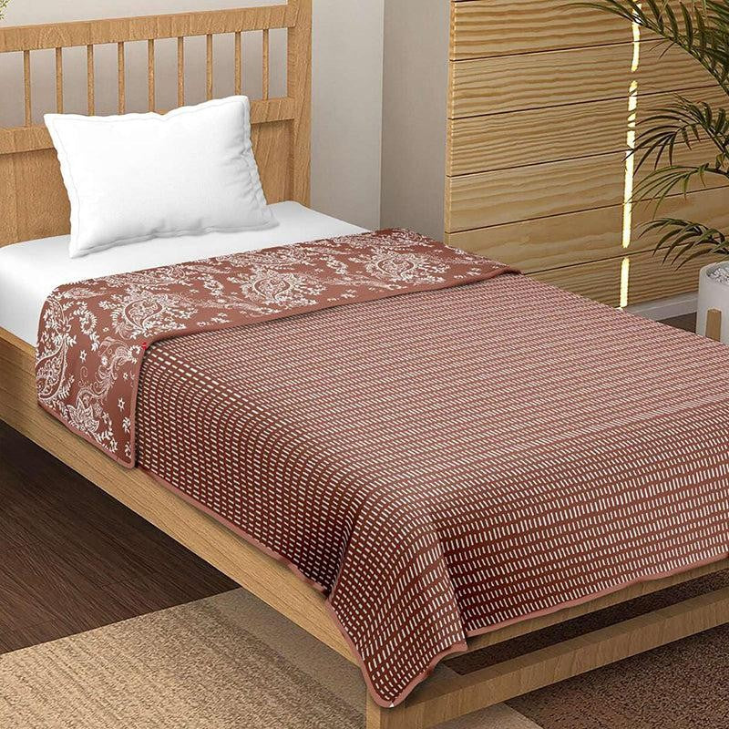 Disha Reversible Cotton Dohar (Brown)  - 180 GSM media 3