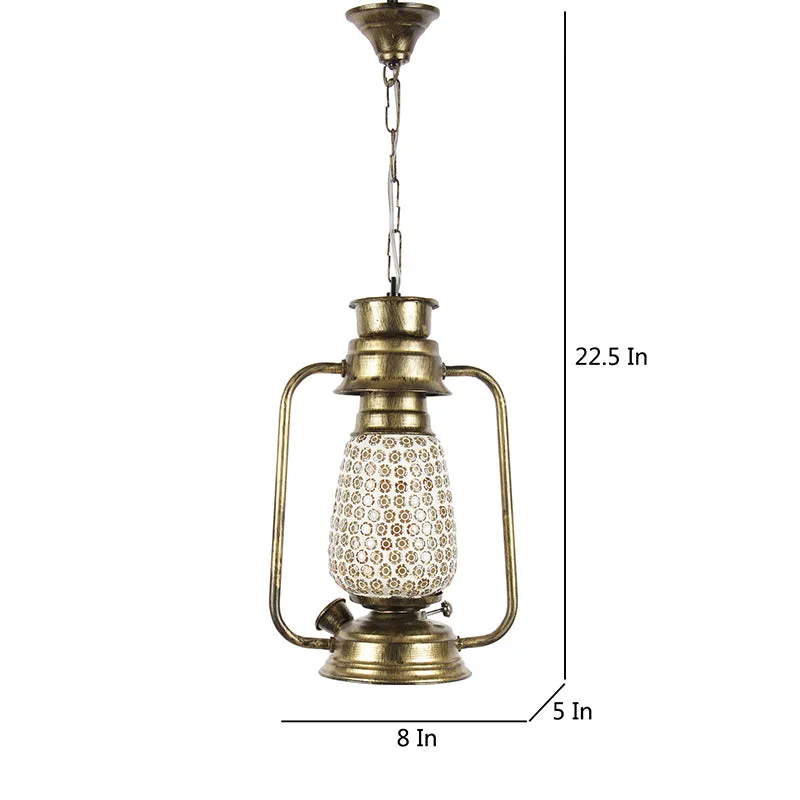Navina Mosaic Lantern Glass Ceiling Lamp - Gold media 5