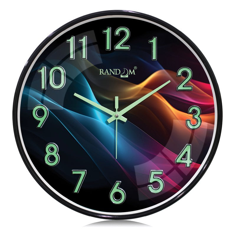 Rays Round Modern Plastic Wall Clock - Multicolor media 3